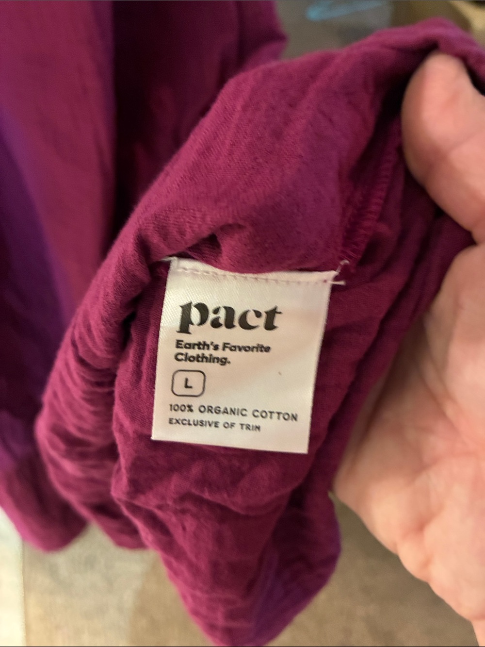NWOT Pact Coastal Double Organic Cotton Breezy Midi Dress SZ L Sangria - Picture 5 of 7